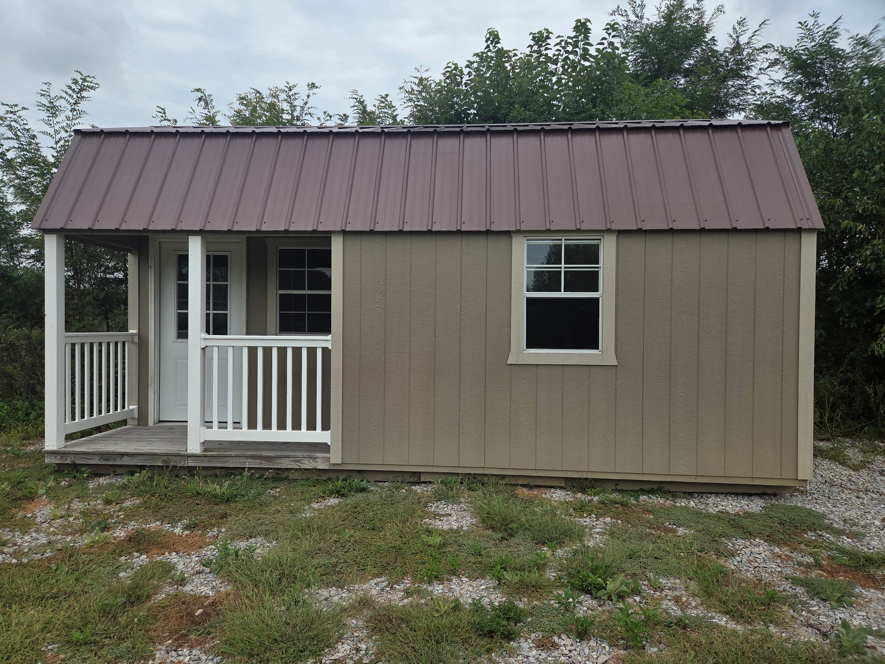 12x20 Side Lofted Cabin (4x8 side porch) - Repo