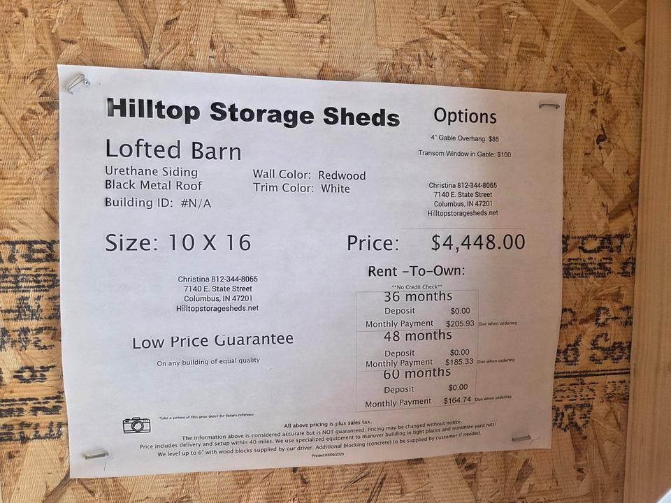 10'x16' Lofted Barn photo 4
