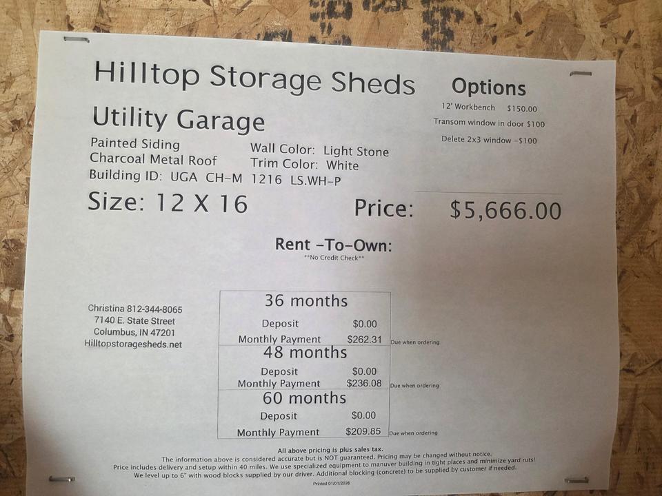 12x16 Utility Garage photo 4