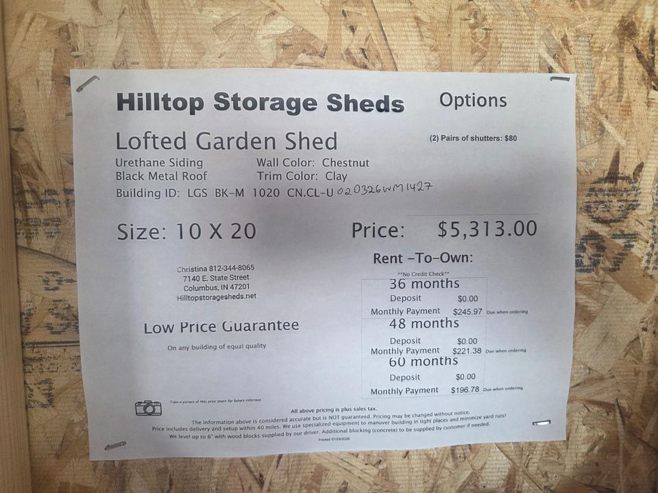 10x20 Lofted Garden Shed photo 4