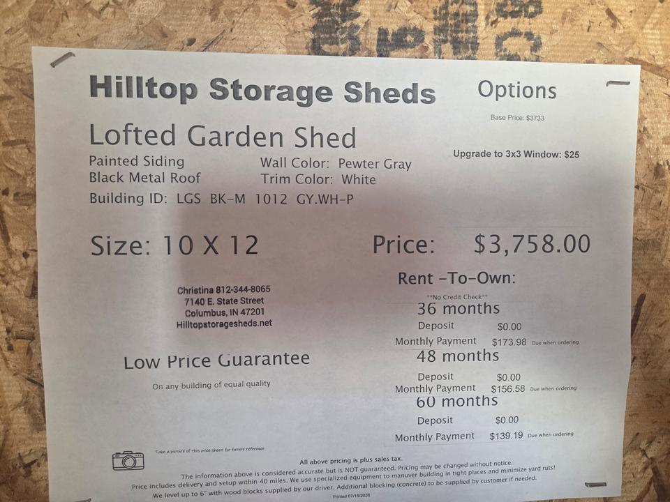10x12 Lofted Garden Shed photo 4